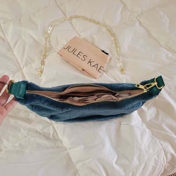 NWT Jules Kae Luna Hobo Shoulder Bag Vegan Furr - Picture 3 of 5